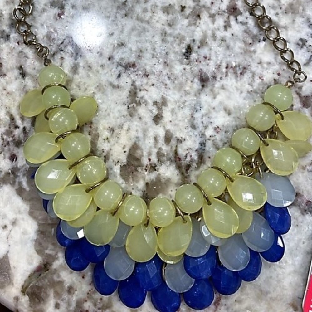 Yellow and blue layered necklace